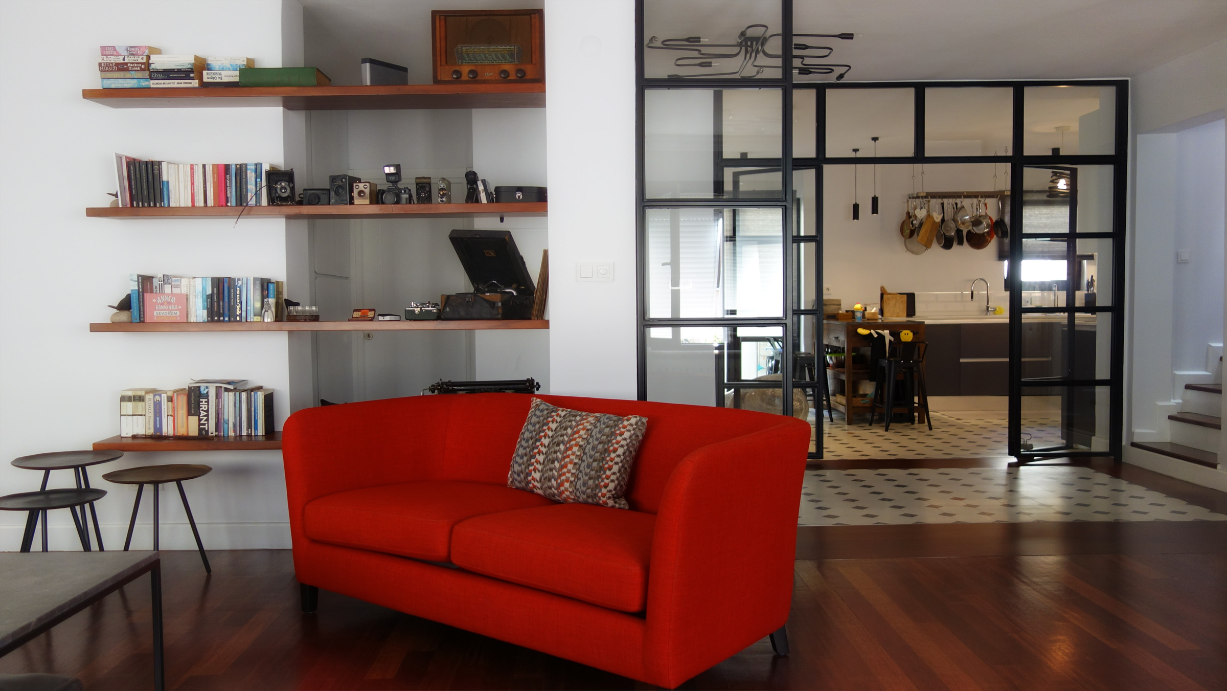living room and kitchen